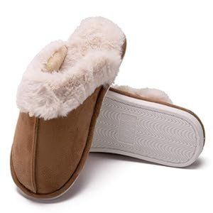 Slippers, Scuff Fluffy House Shoes Slip-On Fuzzy Slipper Fur